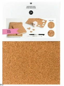 Rico Design Papier De Liège Autocollant - Naturel - 21 X 30 Cm - 2 Pcs