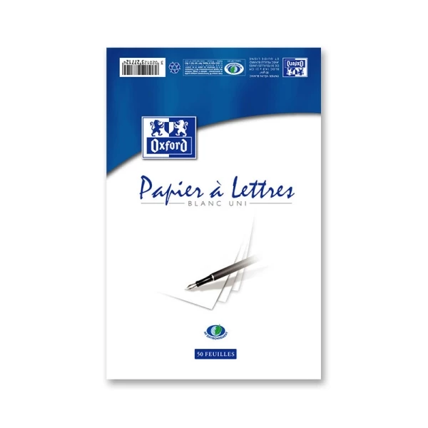 Papier Lettres - 14.8 X 21 Cm A5 - Blanc Uni - Oxford 1 Papier Lettres - 14.8 X 21 Cm A5 - Blanc Uni - Oxford