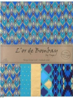 Draeger By Toga Papier L'Or De Bombay 27,8 X 21,2 Cm - Bleu Et Violet - 6 Feuilles