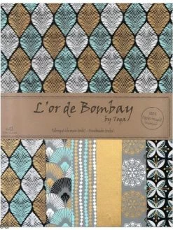 Draeger By Toga Papier L'Or De Bombay 27,8 X 21,2 Cm - Noir Et Bleu - 6 Feuilles
