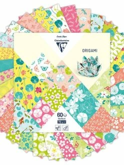Papier Origami Clairefontaine - 15 X 15 Cm - Nénuphars - 60 Feuilles