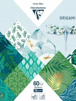 Papier Origami Clairefontaine - 15 X 15 Cm - Végétal Chic - 60 Feuilles