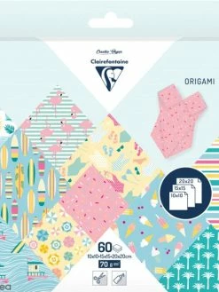 Papier Origami Clairefontaine - 3 Formats - California - 60 Feuilles