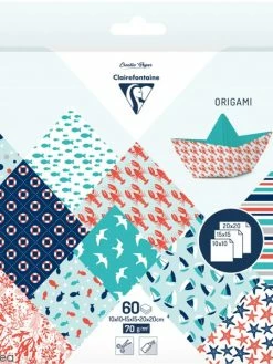 Papier Origami Clairefontaine - 3 Formats - Grand Large - 60 Feuilles