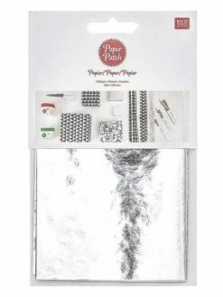 Rico Design Papier Patch Argenté Brillant 30 X 42 Cm