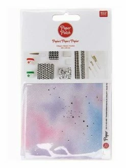 Rico Design Papier Patch Flou - Bleu & Violet - 30 X 42 Cm