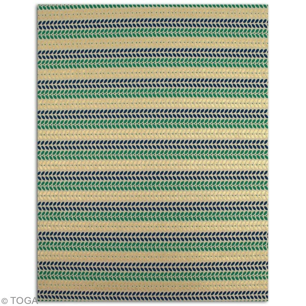Draeger By Toga Papier Recyclé L'Or De Bombay - Vert Et Bleu - 27,8 X 21,6 Cm - 6 Feuilles 2 Draeger By Toga Papier Recyclé L'Or De Bombay - Vert Et Bleu - 27,8 X 21,6 Cm - 6 Feuilles – Image 2