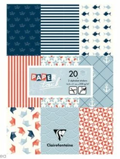 Paper Touch By Clairefontaine Papier Scrap Clairefontaine - Bloc A5 Paper Touch Marin - 20 Pcs