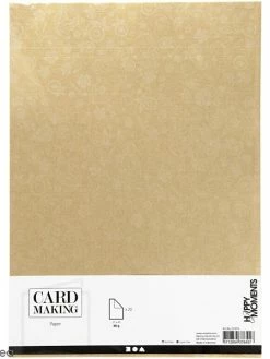 Creativ Company Papier Scrapbooking A4 Coloris Doré - Motifs Argentés - 20 Feuilles