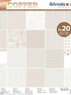Papier Scrapbooking Artemio - Foil Cuivré - 30,5 X 30,5 Cm - 40 Feuilles