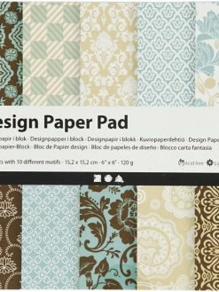 Creativ Company Papier Scrapbooking Design - Bleu Et Marron - 15 X 15 Cm - 50 Feuilles