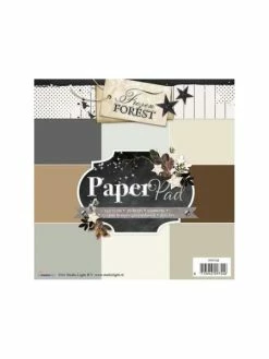 Studiolight Papier Scrapbooking Uni Marron Gris Beige- Frozen Forest - Paper Pad