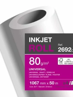 CLAIREFONTAINE Papier Traceur Jet D'encre - 1.067 Mm X 50 M - 80 G./m²