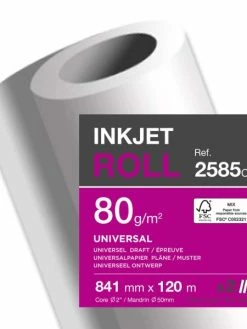 CLAIREFONTAINE Papier Traceur Jet D'encre - 841 Mm X 120 M - 80 G./m²