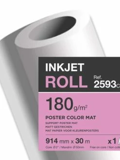 CLAIREFONTAINE Papier Traceur Jet D'encre - 914 Mm X 30 M - 180 G./m²