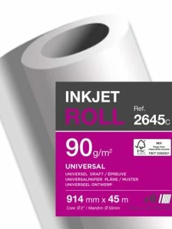 CLAIREFONTAINE Papier Traceur Jet D'encre - 914 Mm X 45 M - 90 G./m²