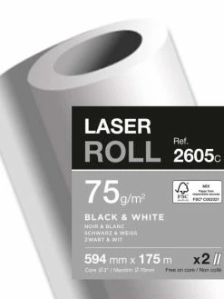 CLAIREFONTAINE Papier Traceur Laser - 594 Mm X 175 M - 75 G./m²