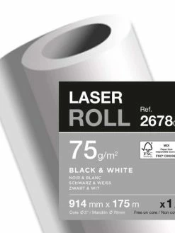 CLAIREFONTAINE Papier Traceur Laser - 914 Mm X 175 M - 75 G./m²