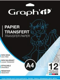 Papier Transfert Graph'it - Noir, Rouge Et Bleu - A4 - 12 Feuilles