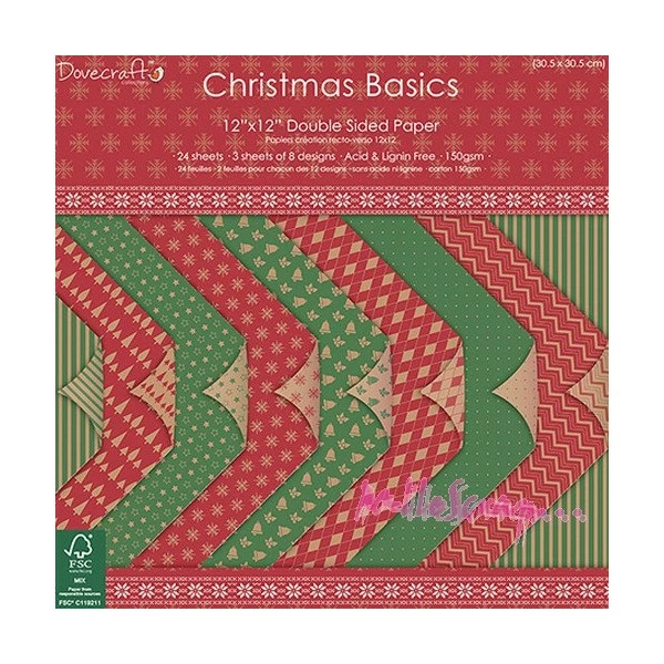 Papiers Imprimés Dovecraft - NOEL - Les 24 Feuilles 1 Papiers Imprimés Dovecraft - NOEL - Les 24 Feuilles