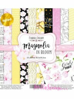 Papiers Imprimés Magnolia In Bloom, 30 X 30 Cm, Fabrika Decoru - 12 Pièces