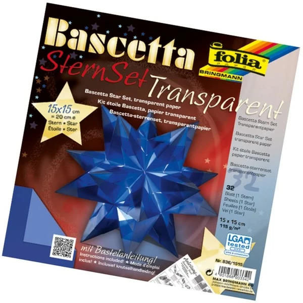 FOLIA Papiers Pour Origami "Bascetta" - 15 X 15 Cm - Bleu 1 FOLIA Papiers Pour Origami "Bascetta" - 15 X 15 Cm - Bleu
