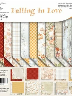 Papiers Scrapbooking 20 X 20 Cm Album Faire Part Carte Scrapmir FALLING IN LOVE