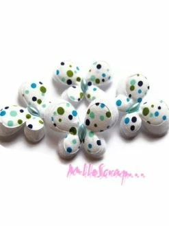 MlleScrap Papillons Tissu Blanc, Vert - 4 Pièces