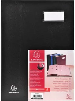Parapheur 12 Compartiments Noir 24 X 32 Cm - Exacompta