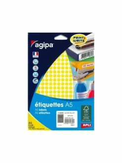 Apli Agipa Pastilles De Couleur Rondes - Diamètre : 8 Mm - Jaune