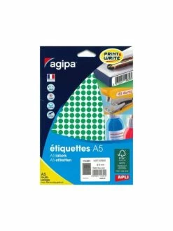 Apli Agipa Pastilles De Couleur Rondes - Diamètre : 8 Mm - Vert