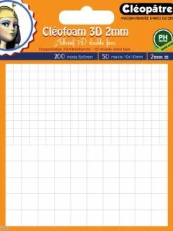 Cléopâtre Pastilles De Mousse Adhésive Cléofoam - Carrés 3D 2 Mm - 250 Pcs