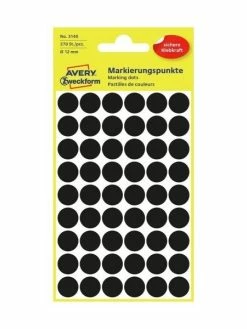 AVERY Zweckform Pastilles Permanentes - Ø 12 Mm - Noir