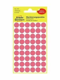 AVERY Zweckform Pastilles Permanentes - Ø 12 Mm - Rouge Fluo