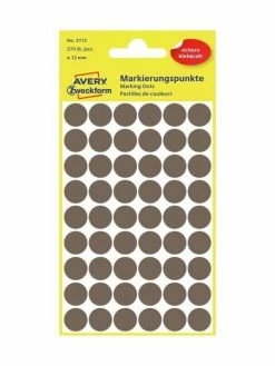 AVERY Zweckform Pastilles Permanentes - Ø 12 Mm - Taupe