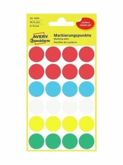 AVERY Zweckform Pastilles Permanentes - Ø 18 Mm - Assortis