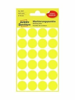 AVERY Zweckform Pastilles Permanentes - Ø 18 Mm - Jaune