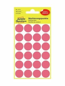 AVERY Zweckform Pastilles Permanentes - Ø 18 Mm - Rouge Fluo