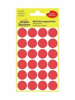 AVERY Zweckform Pastilles Permanentes - Ø 18 Mm - Rouge