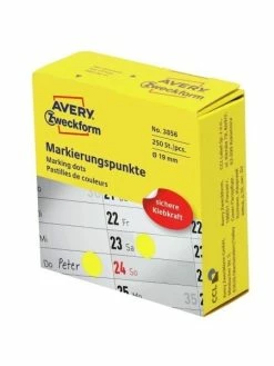 AVERY Zweckform Pastilles Permanentes - Ø 19 Mm - Jaune