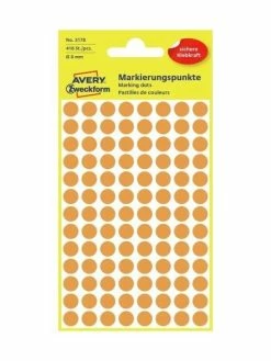 AVERY Zweckform Pastilles Permanentes - Ø 8 Mm - Orange Fluo