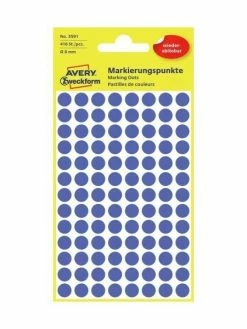 AVERY Zweckform Pastilles Repositionnables - Ø 8 Mm - Bleu