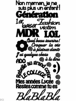 Geca Diffusion Peel Off Mes P'tits Mots - Adolescent Noir