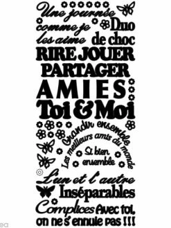 Geca Diffusion Peel Off Mes P'tits Mots - Amitié Noir