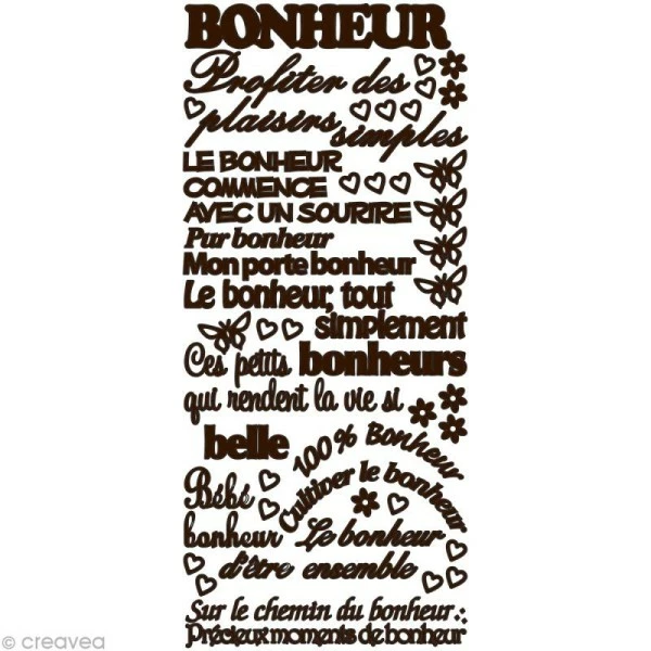 Geca Diffusion Peel Off Mes P'tits Mots - Bonheur Marron 1 Geca Diffusion Peel Off Mes P'tits Mots - Bonheur Marron