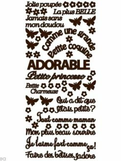 Geca Diffusion Peel Off Mes P'tits Mots - Petite Fille Marron