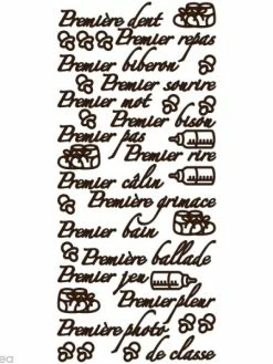 Geca Diffusion Peel Off Mes P'tits Mots - Premières Fois De Bébé Marron