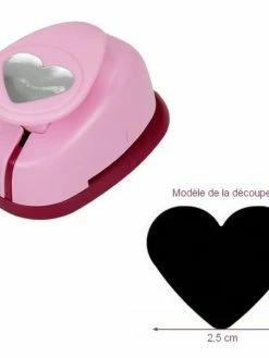 Artif Perforatrice M, à Levier Motif Coeur, Dim 2,5 X 2,1 Cm, Pour Scrapbooking