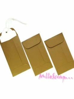 MlleScrap Petites Enveloppes Dorées - 3 Pièces
