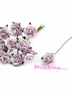MlleScrap Petites Roses Papier Violet - 10 Pièces